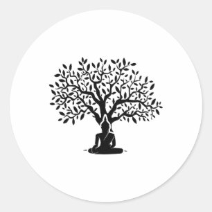 Boeddha Bodhi Boom Meditatie Yoga Boeddhisme Boedd Ronde Sticker
