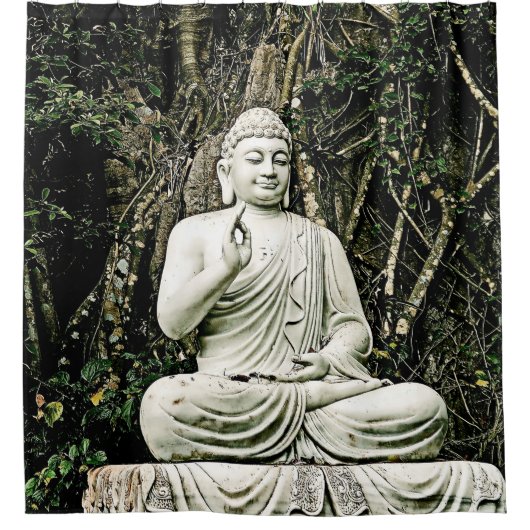 boeddha , boeddhisme , aziatisch , traditioneel ,  douchegordijn (Voorkant)