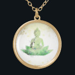 *~ Boeddha Botanische Floral Lotus AP33 Goud Vergulden Ketting<br><div class="desc">(( Search id AP33 for gelijkaardige design )) Eenvoudige en Minimale Abstracte Boho Zen Waterverf zacht met GOLD gebieden. Er zijn opties in vorm en metaal het plukken kleuren in het Zilveren Bord en het Gouden Bord. * Energetisch verbeterde Boheemse Botanische Garland / Bouquet Floral / Flowers Pastel Modern Popular,...</div>