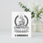 Boeddha Cambodja Briefkaart (Staand voorkant)