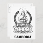 Boeddha Cambodja Briefkaart (Voorkant / Achterkant)