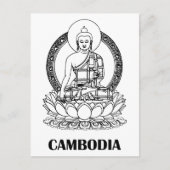 Boeddha Cambodja Briefkaart (Voorkant)