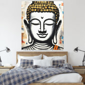 Boeddha canvas schilderij, galerij verpakt afdruk (Insitu (Slaapkamer))