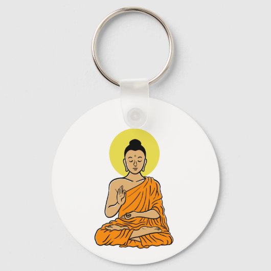 Boeddha cartoon Buddhism.net magneet Sleutelhanger (Voorkant)