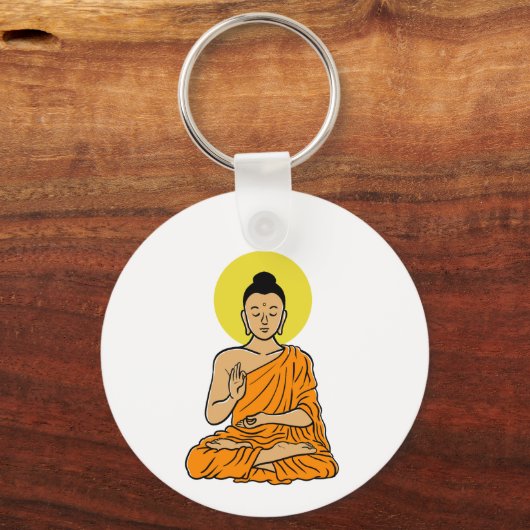 Boeddha cartoon Buddhism.net magneet Sleutelhanger (Achterkant)
