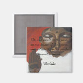 Boeddha citaat op geschilderde Boedha Magneet (Voorkant / Achterkant)