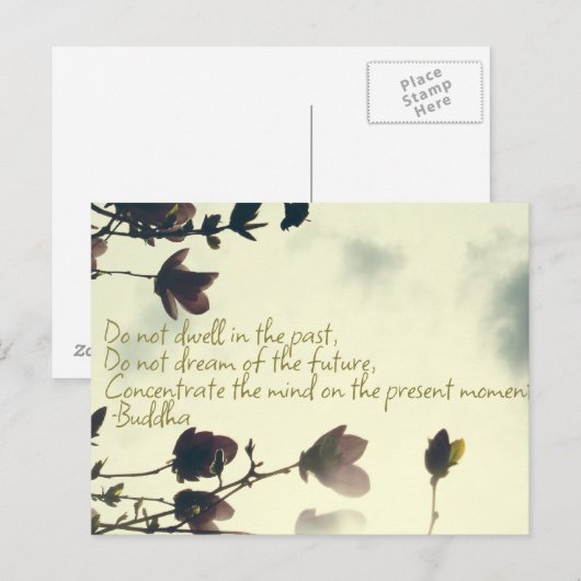 Boeddha citaat over het verleden briefkaart (Voorkant / Achterkant)