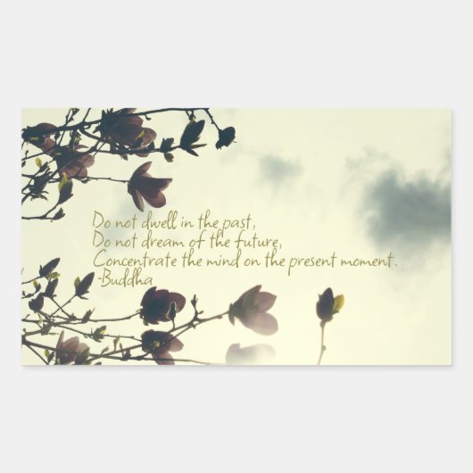 Boeddha citaat over het verleden rechthoekige sticker (Voorkant)
