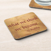 Boeddha-citaat; wat we denken dat we worden bier onderzetter (Linkerzijde)