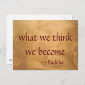 Boeddha-citaat; wat we denken dat we worden briefkaart (Voorkant / Achterkant)
