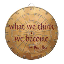 Boeddha-citaat; wat we denken dat we worden dartbord