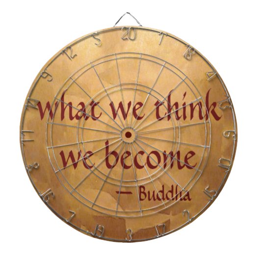 Boeddha-citaat; wat we denken dat we worden dartbord (Voorkant)