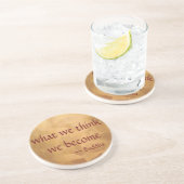 Boeddha-citaat; wat we denken dat we worden zandsteen onderzetter (Zijkant)