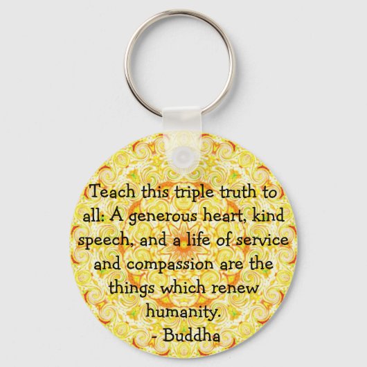 Boeddha citeert inspirerend yoga meditatie kunst sleutelhanger (Voorkant)