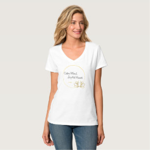 Boeddha citeert kalme geest vreugdevol hart t-shirt
