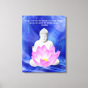 Boeddha citeert Lotus flower Canvas Afdruk