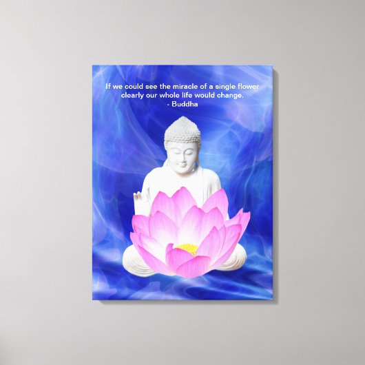Boeddha citeert Lotus flower Canvas Afdruk (Voorkant)