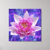 Boeddha citeert Lotus flower Canvas Afdruk (Voorkant)