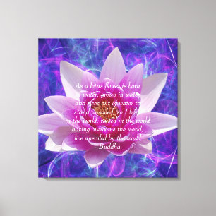 Boeddha citeert Lotus flower Canvas Afdruk
