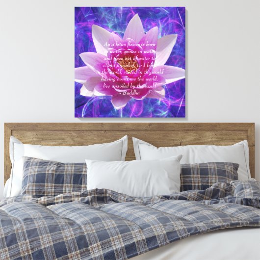 Boeddha citeert Lotus flower Canvas Afdruk (Insitu (Slaapkamer))