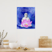 Boeddha citeert Lotus flower Poster (Keuken)