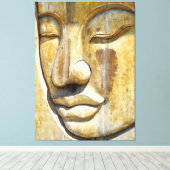 Boeddha Close-up Black & White Canvas Afdruk (Insitu (Houten vloer))