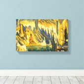 Boeddha de Winner (boeddhistische kunst) (van Roer Canvas Afdruk (Insitu (Houten vloer))