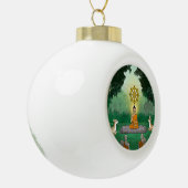 Boeddha, Dharma, Sangha Kerstversiering Keramische Bal Ornament (Links)