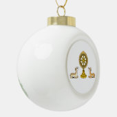 Boeddha Dharma Wiel & Herten Kerstversiering Keramische Bal Ornament (Links)