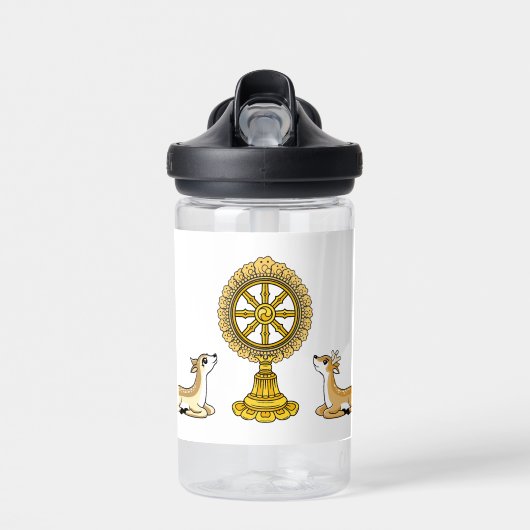 Boeddha Dharma Wiel & Herten Waterfles (Voorkant)