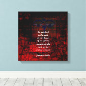 Boeddha die citaat opvult duikt niet in het verled canvas afdruk (Insitu (Houten vloer))