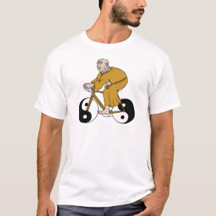 Boeddha die een bike bestuurt met Yin Yang Wheels T-shirt