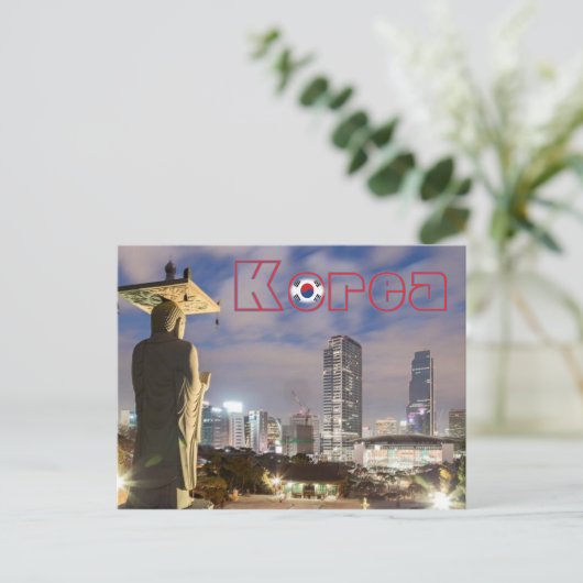 Boeddha die Seoul Korea bekijkt Briefkaart (Staand voorkant)