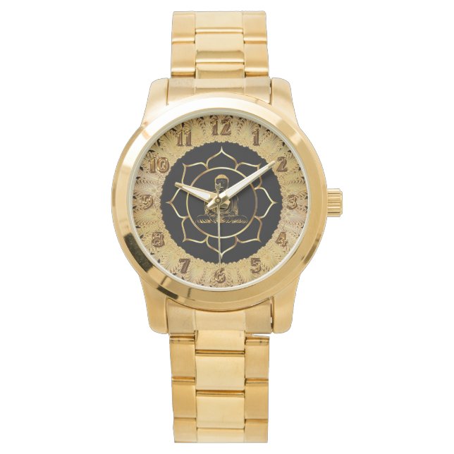 Boeddha doet meditatie spirituele yoga horloge (Voorkant)