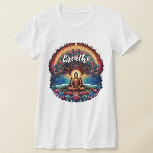 Boeddha en de boom van het leven t-shirt (Laagn)