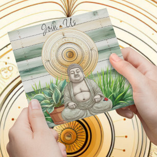 Boeddha en lieveheersbeestje met Planten in potten Kaart