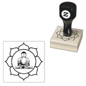 Boeddha en Lotusbloem Rubberstempel (Gestempeld)