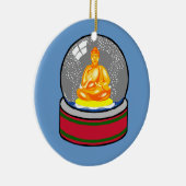 Boeddha en sneeuwglobe keramisch ornament (Rechts)