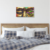 Boeddha Eyes Psychedelic Pop Art Canvas Afdrukken (Insitu (Slaapkamer))