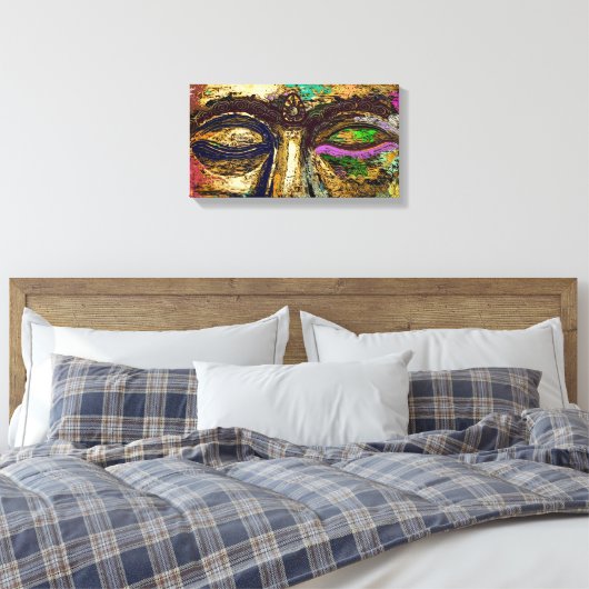 Boeddha Eyes Psychedelic Pop Art Canvas Afdrukken (Insitu (Slaapkamer))