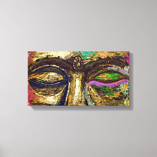 Boeddha Eyes Psychedelic Pop Art Canvas Afdrukken (Voorkant)