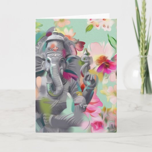 Boeddha Ganesha Art wenskaart | positiviteit Kaart (Voorkant)