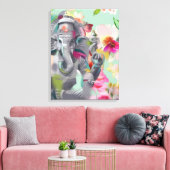 Boeddha Ganesha Kunstdruk op Canvas (Insitu (Woonkamer))