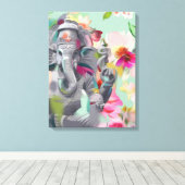 Boeddha Ganesha Kunstdruk op Canvas Afdruk (Insitu (Houten vloer))