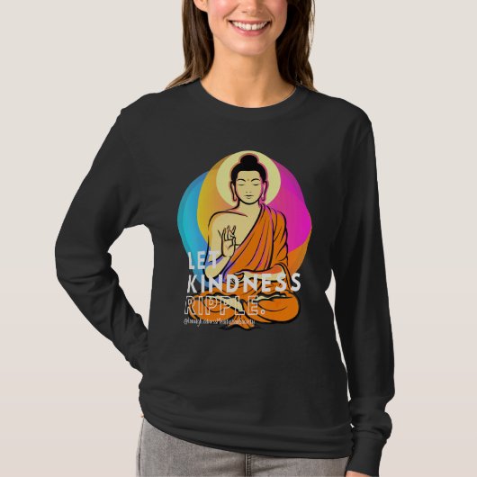 Boeddha Gautama Loving Kindness Ripple Mindfulness T-shirt (Voorkant)