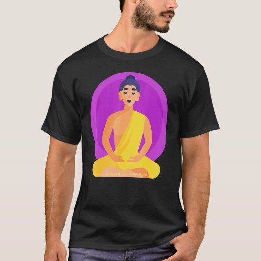 Boeddha Gautama Mindfulness Vrede Liefdevolle Vrie T-shirt (Voorkant)