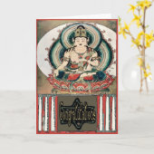 Boeddha, gefeliciteerd, tekst toevoegen kaart (Gele Bloem)