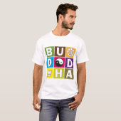 Boeddha gekleurde blokken t-shirt (Voorkant volledig)