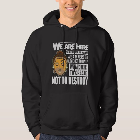 Boeddha Gezegde Vrijheid Boeddhistische Vrede Hoodie (Voorkant)