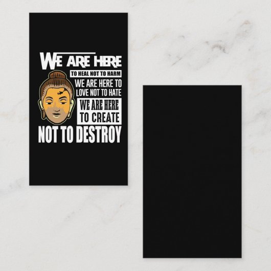 Boeddha Gezegde Vrijheid Boeddhistische Vrede Visitekaartje (Voorkant / Achterkant)